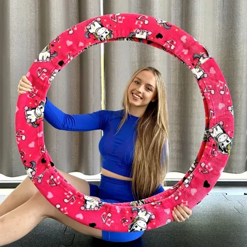 Pokrowiec na koło cyrkowe Aerial Hoop - piękny kolorowy design - pokrowiec z pluszu na koło cyrkowe