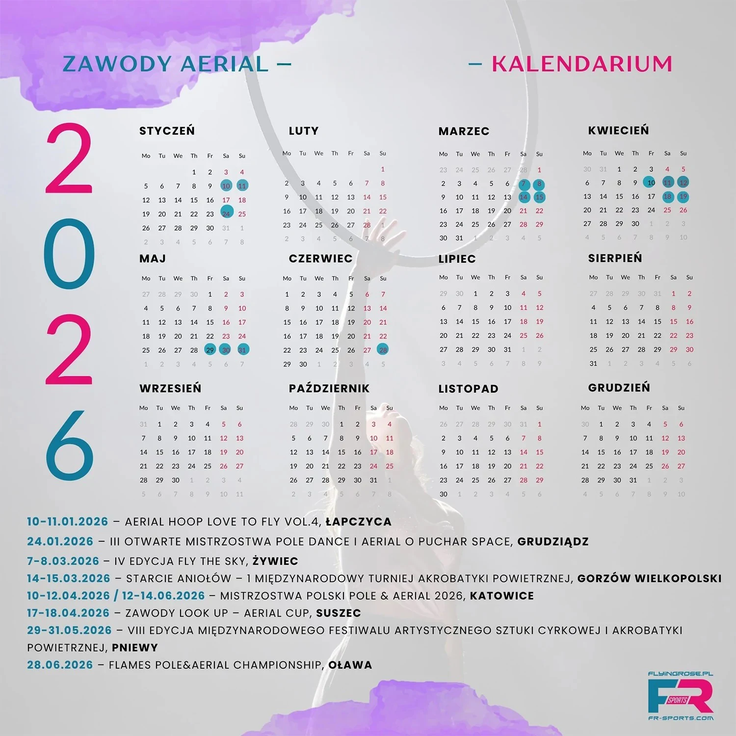 Zawody Aerial Silks w Polsce i Europie 2026